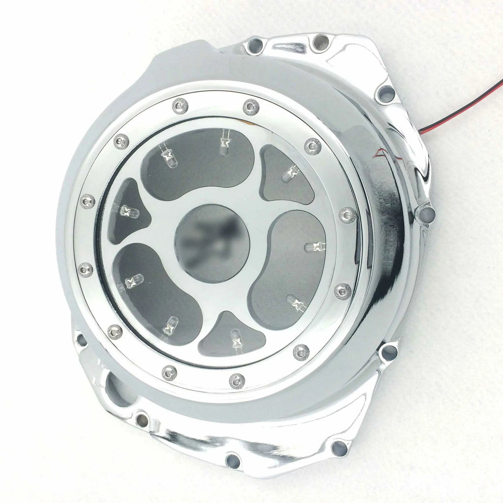 Green LED Clear Engine Clutch Cover for Suzuki GSX1300R Hayabusa (2008–2020)