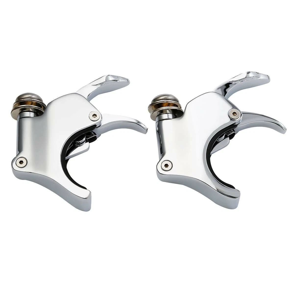 Quick Release Chrome Windshield Clamps for Harley Dyna Sportster (39mm 41mm 49mm)
