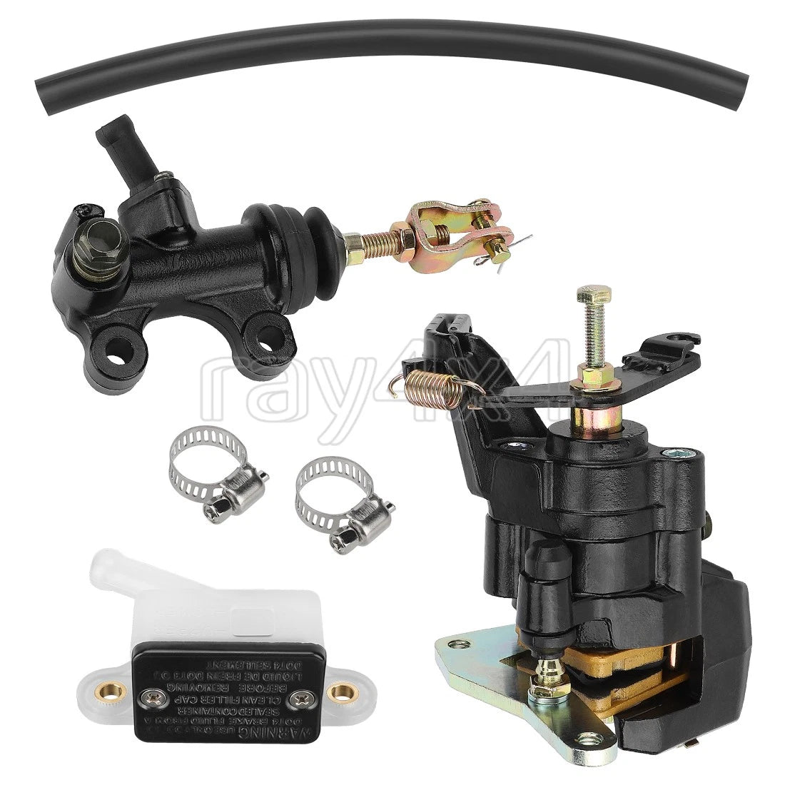 Rear Brake Master Cylinder Assy & Caliper w/Pads for Honda ATC200X (1983–1985)