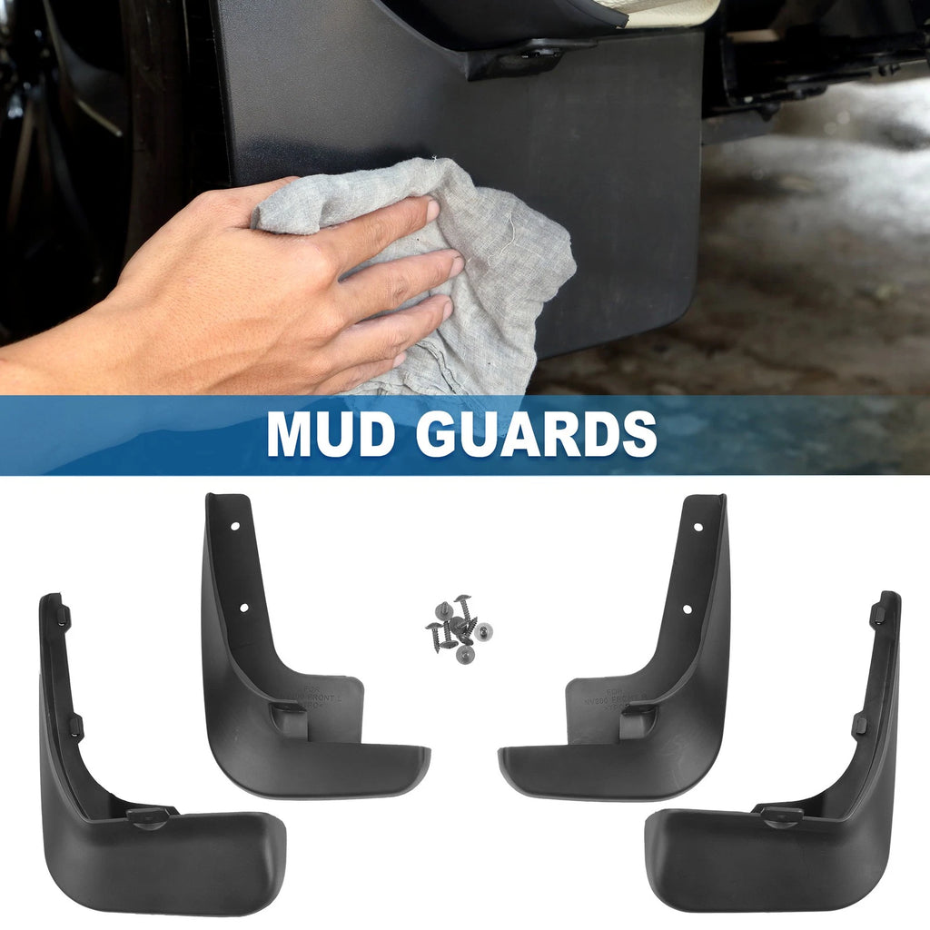 Set of 2 Front & Rear Mud Flap Splash Guards for Nissan NV200 (2010–2022)