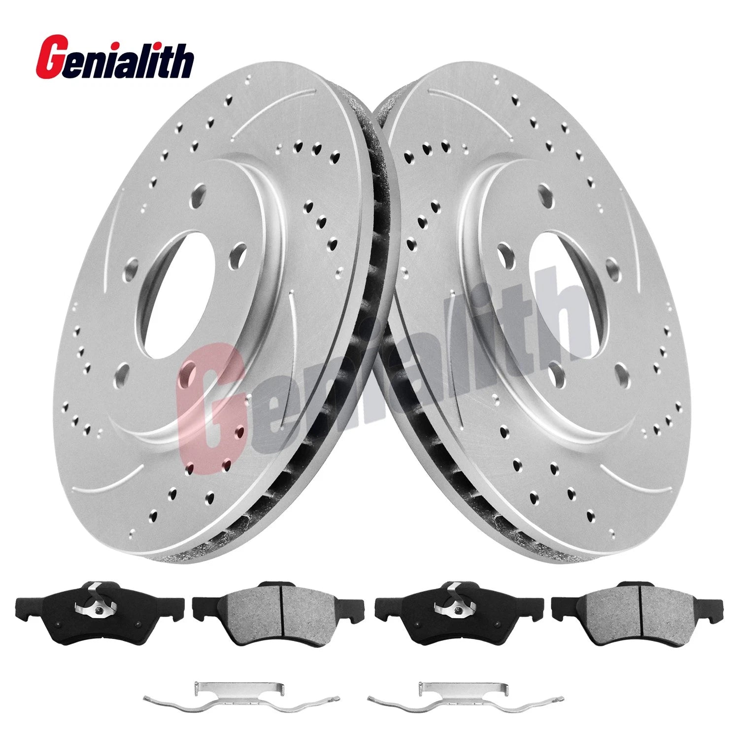 Front Drilled Rotors & Ceramic Pads Kit for Town & Country Caravan (2001–2007)