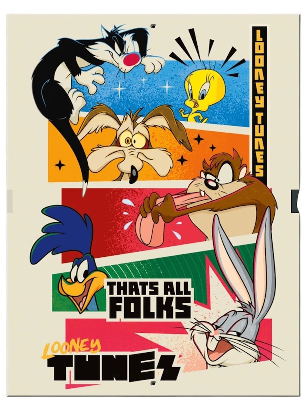 Looney Tunes That's All Folks Tin Metal Sign for Man Cave Garage Decor