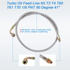Turbo Oil Feed and Return Line Kit for T3 T4 T60 T61 (1/8 PNT, 90 Degree)