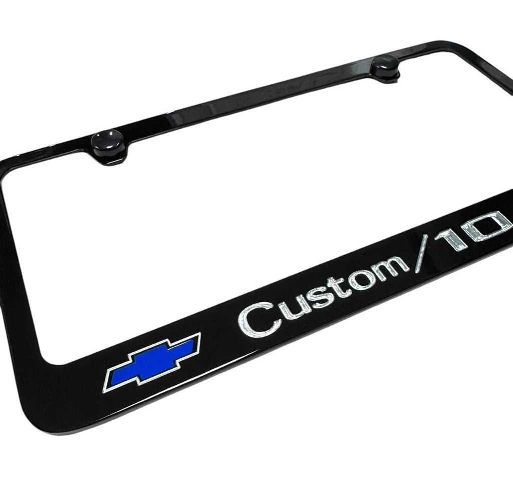 License Plate Frame Engraved Chevrolet Blue Bowtie Licensed for Chevy (2010–2025)