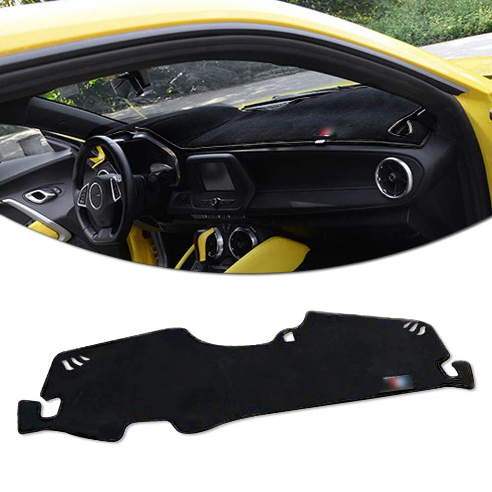 Dash Cover Mat for Chevrolet Camaro (2016–2017) Black Tan Custom Fit