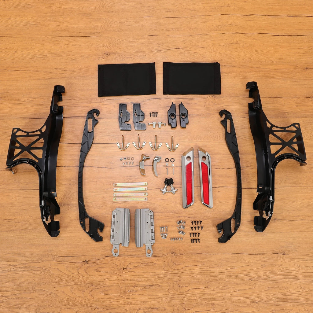 Chrome Saddlebag Latch Hinge Lock Hardware Kit for Harley Road King (2014–2023)