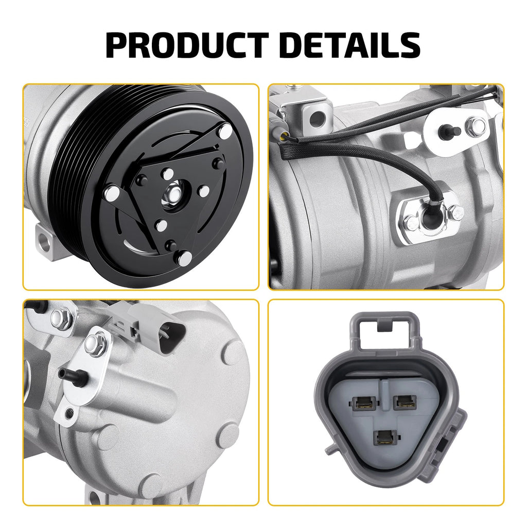 A/C Compressor w/ Clutch for Toyota Sequoia 2008–2022 5.7L