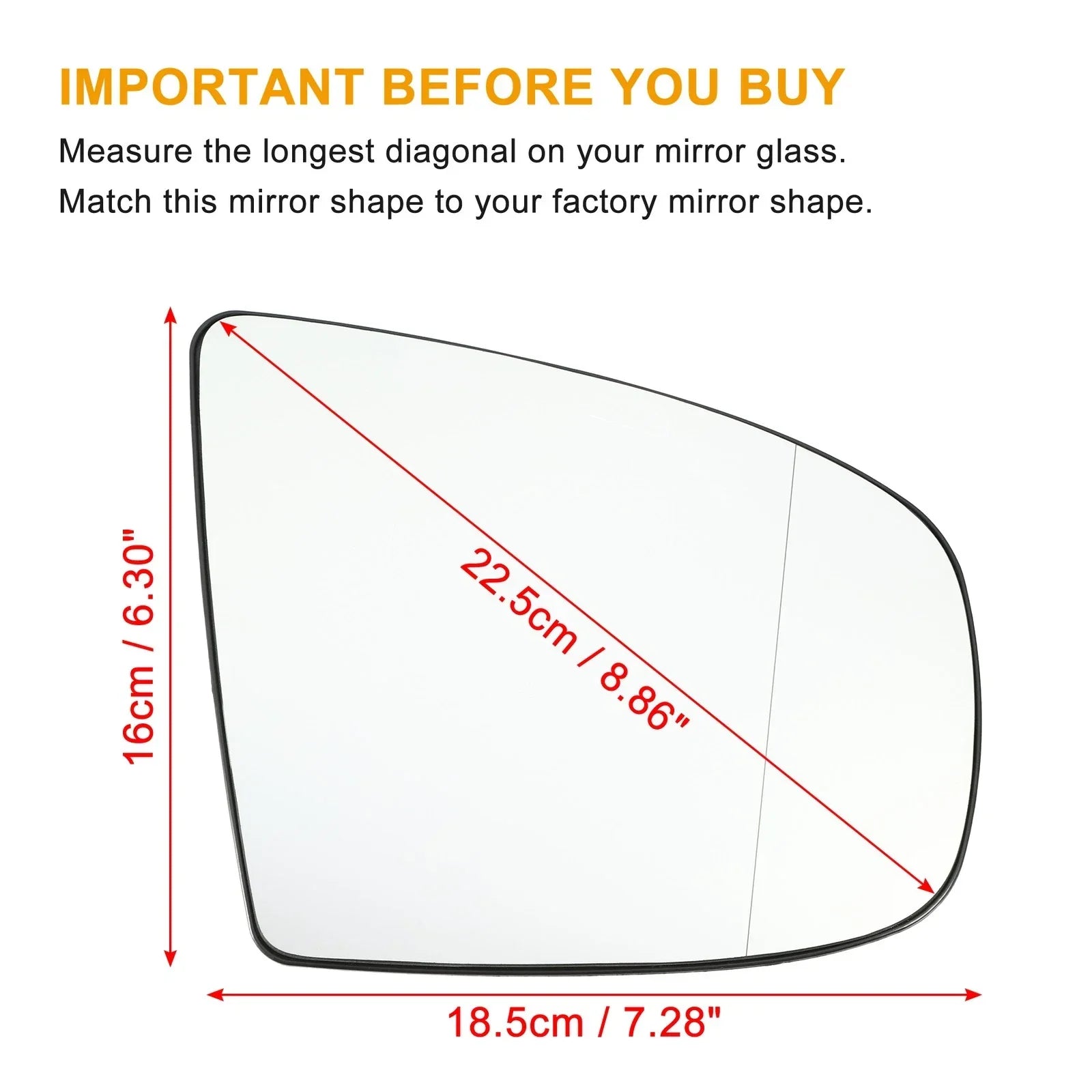 Pair Car Mirror Glass Replacement for BMW X5 X6