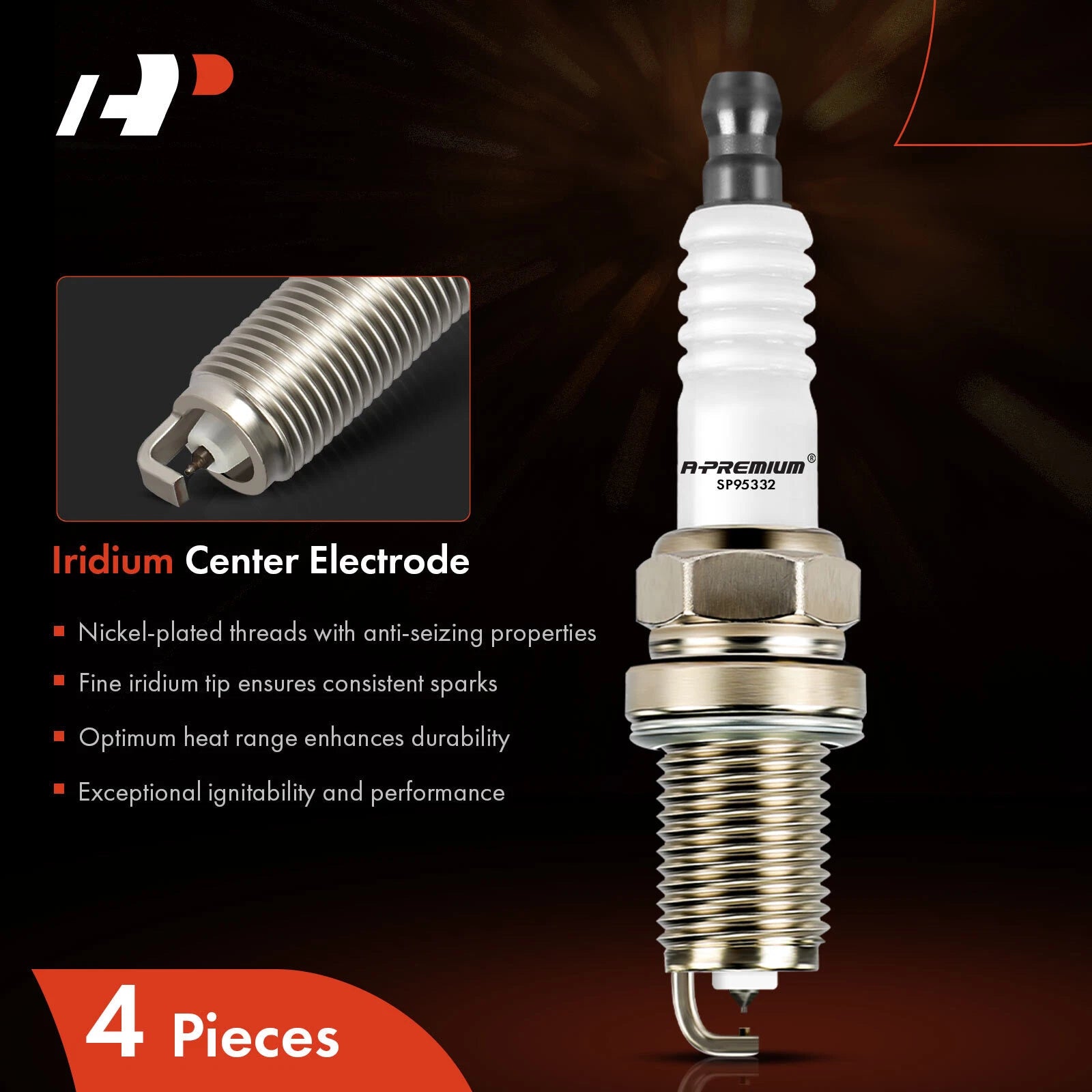 Set of 4 Iridium Platinum Spark Plugs for Jeep Compass, Dodge Journey (2009)