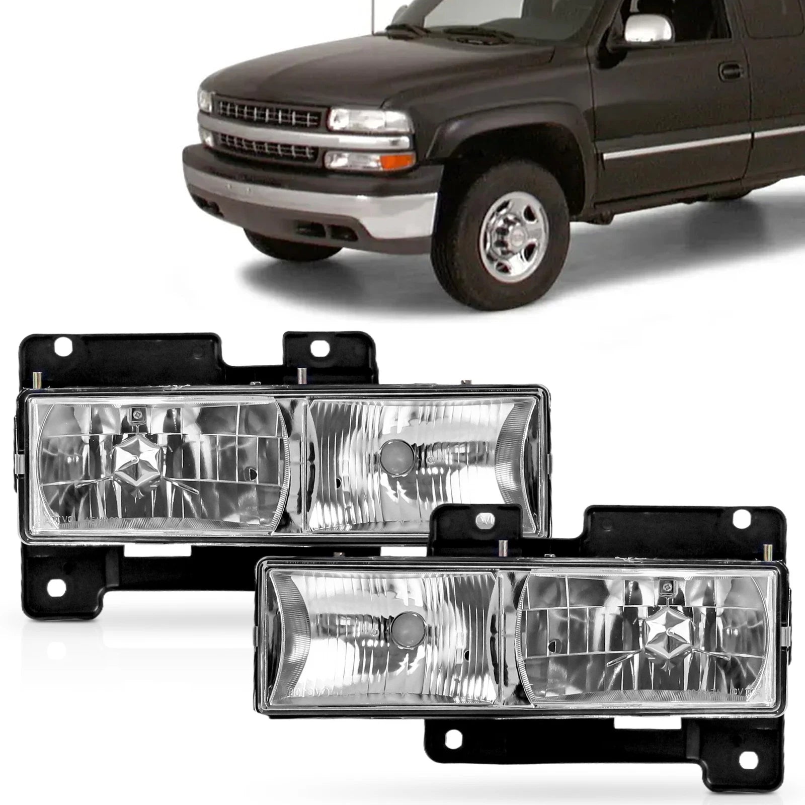 Headlights Pair for Chevrolet C10 C/K (1988–1998)