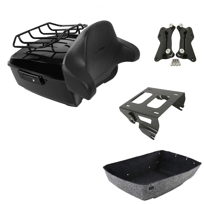 Trunk Pad Backrest Solo Mount Rack Docking Kit for Harley Touring (2014–2026)