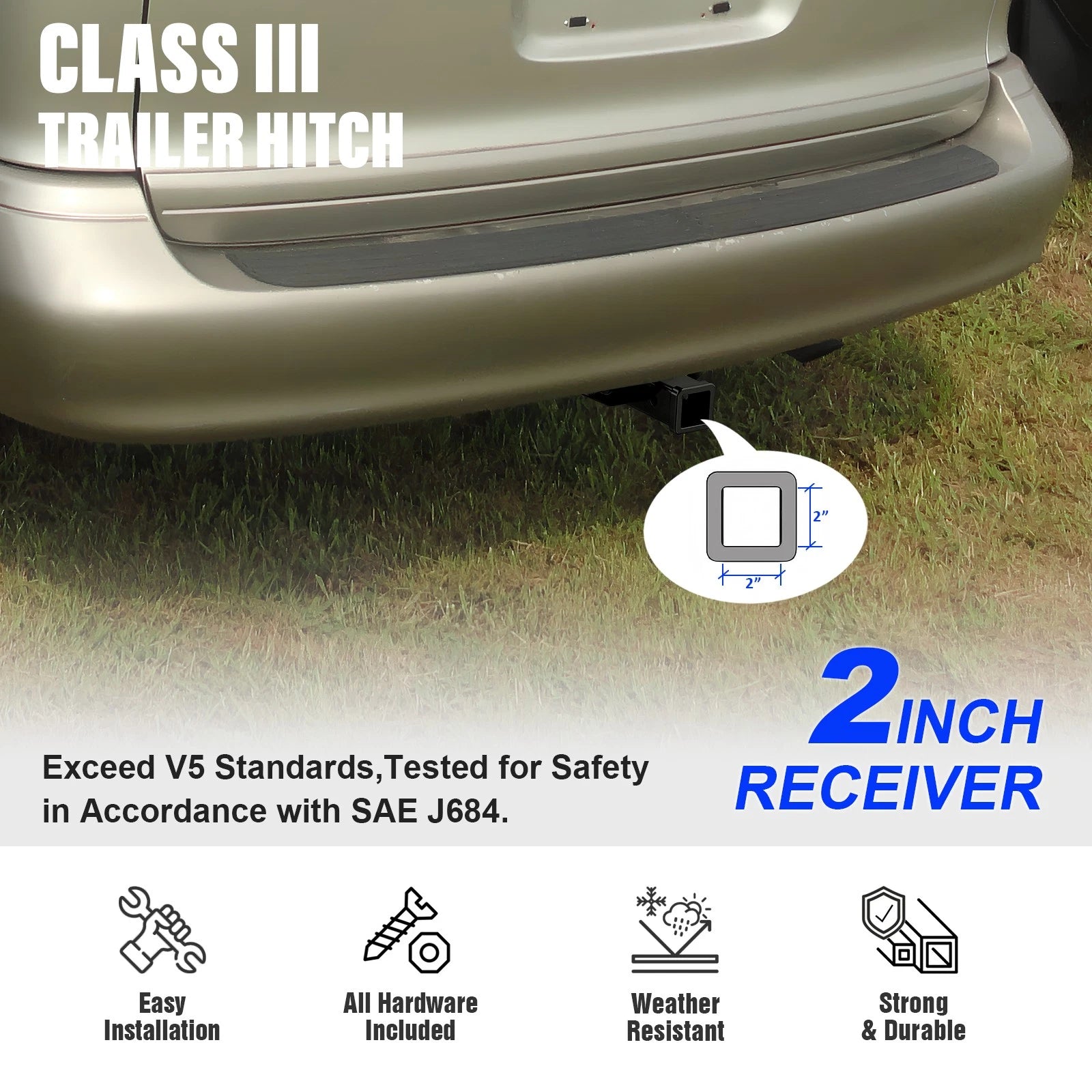 2 Inch Trailer Towing Hitch for Toyota Sienna (1998-2003)