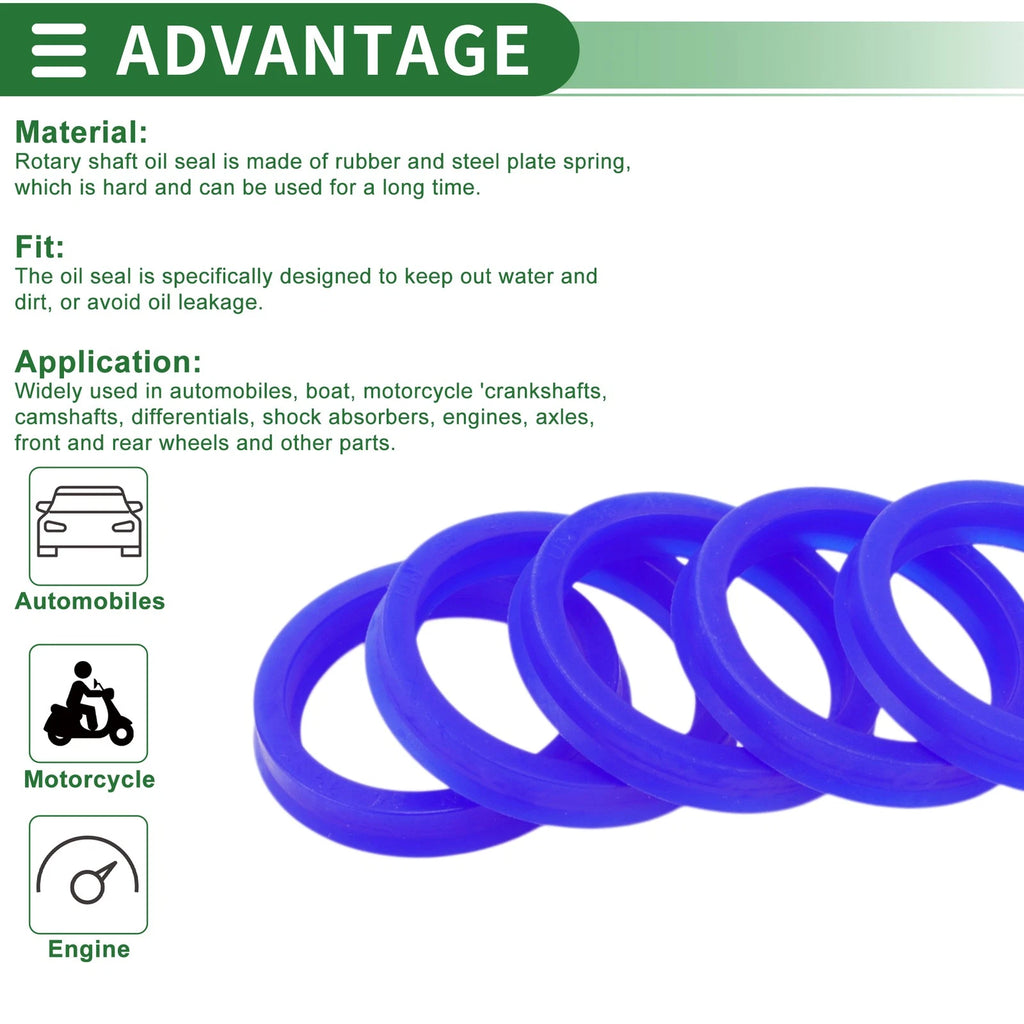 Set of 5 Oil Seal Ring 35x43x7mm for Rotary Shaft (High Pressure)