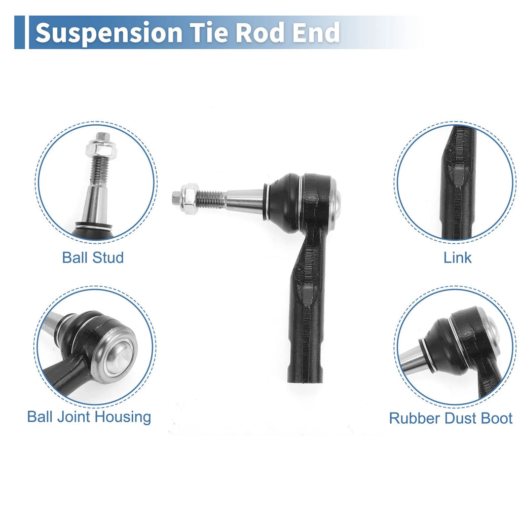 Set of 4 Front Inner Outer Tie Rod End Links for Chevrolet Equinox (2010–2017) No.EV800648