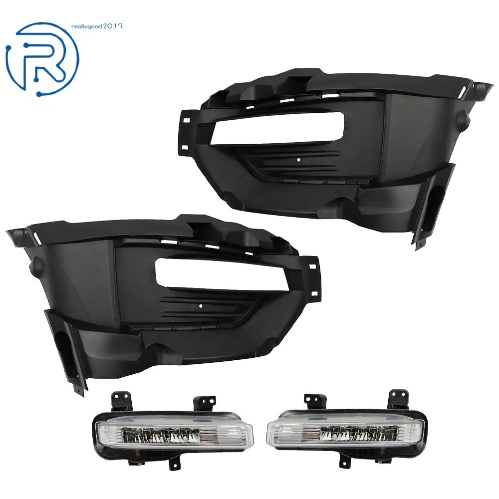 2X LED Fog Light Daytime Running Lamp with Bezel for Ford Explorer (2020-2021)