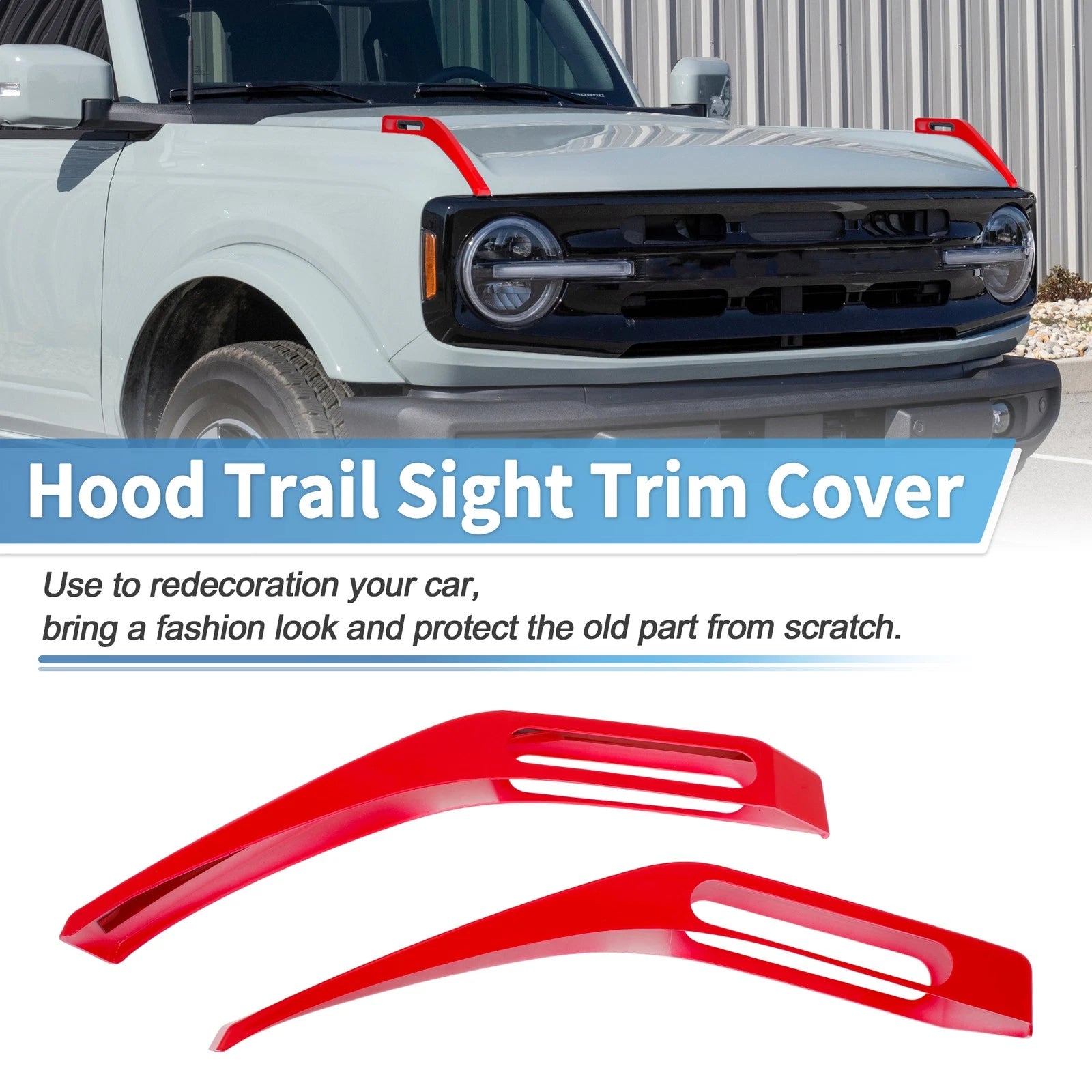 Hood Hinge Cover for Ford Bronco (2021–2024) Red Trail Sight Trim
