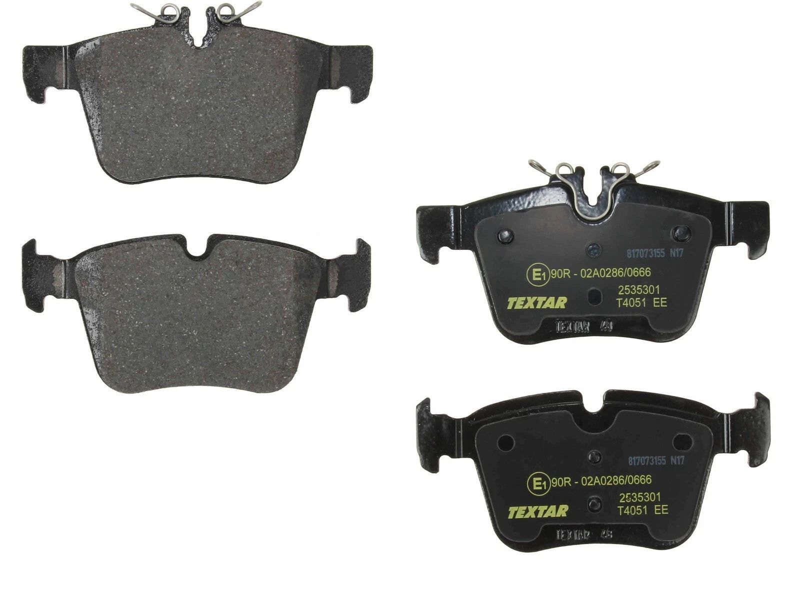 Set of 4 Rear Disc Brake Pads for Textar (2535301)