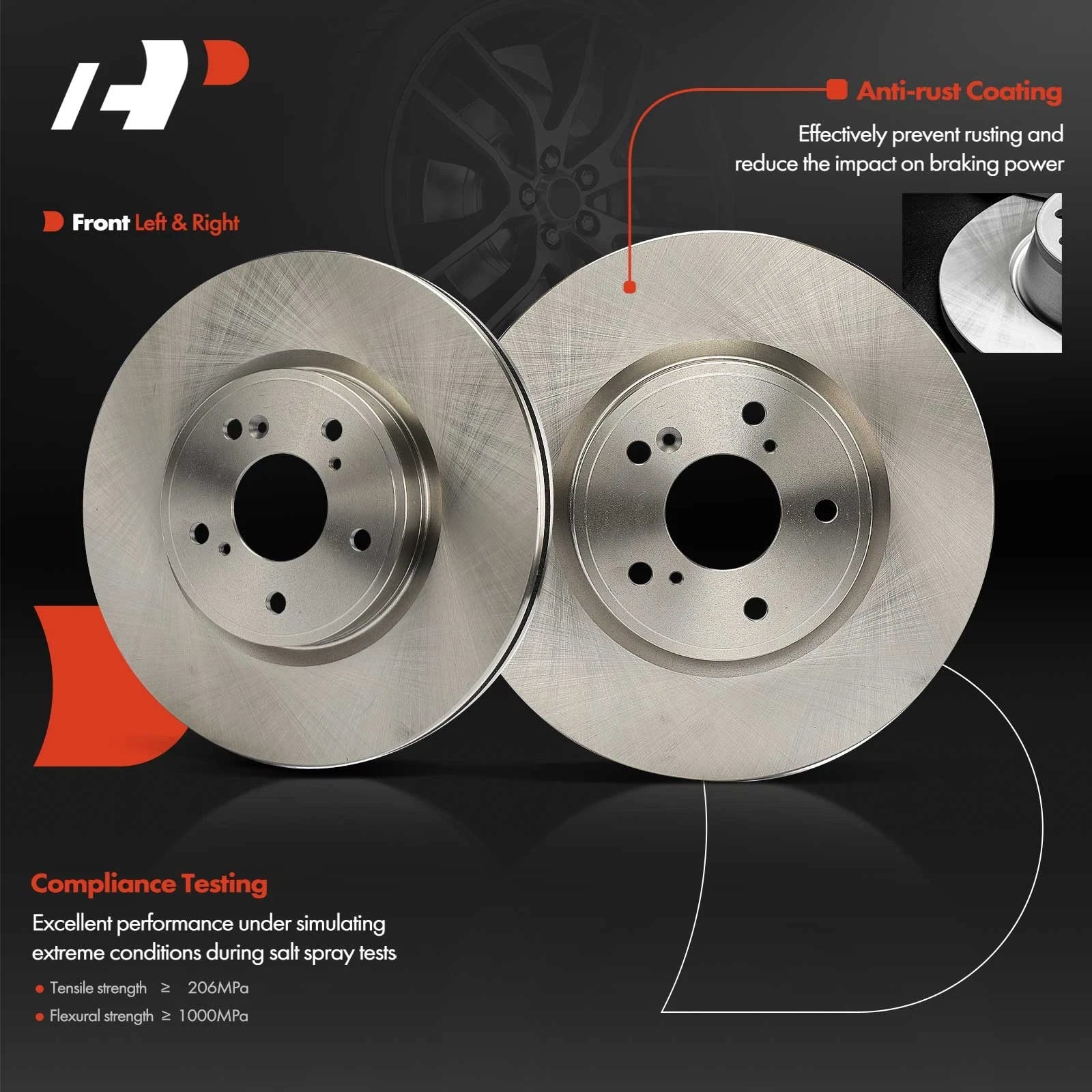 Front Disc Brake Rotors for Honda CR-V (2017–2023) Acura Integra