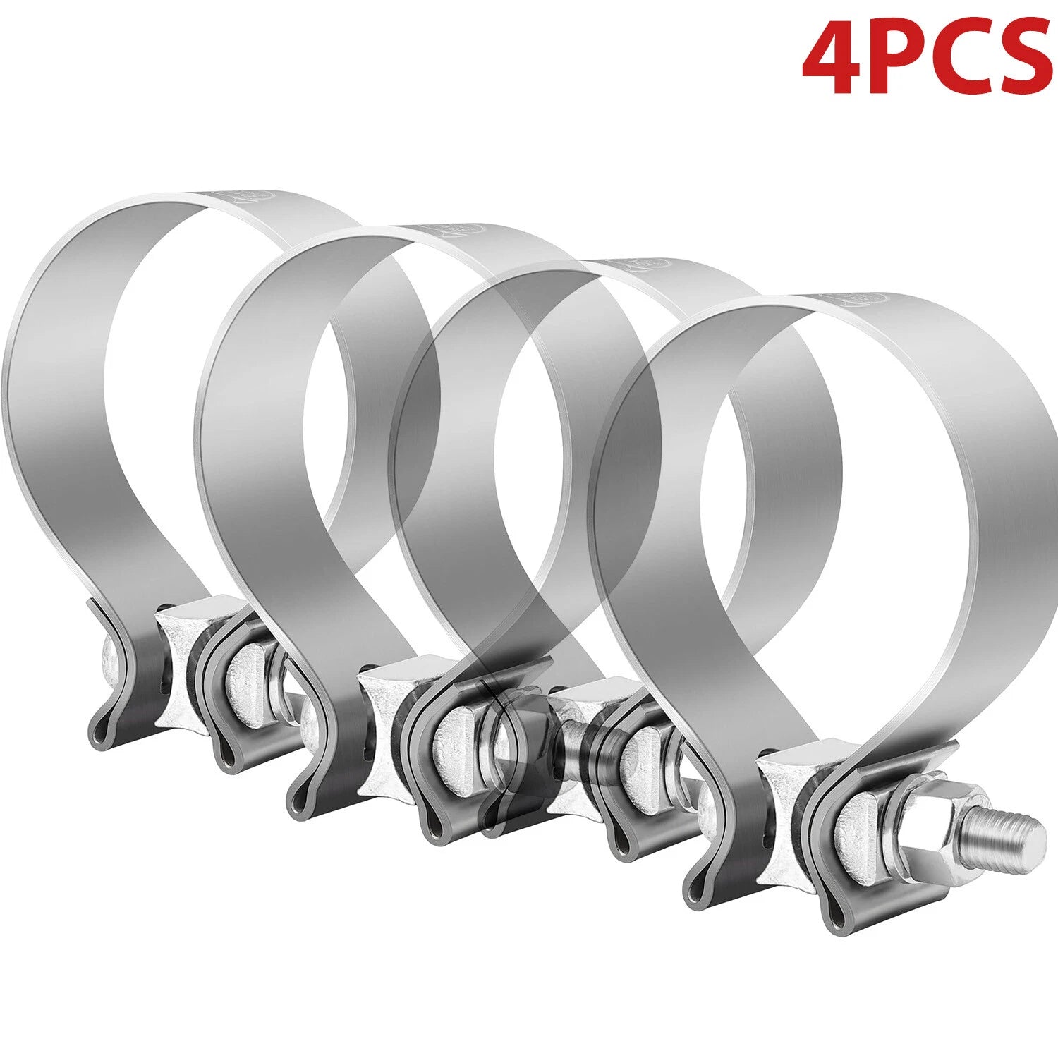4PCS 5" Exhaust Clamp Lap Joint for Universal Applications (T304 Stainless Steel)