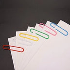 300 Paper Clips 2 Inch in 6 Colors: White, Yellow, Pink, Red, Blue, Green