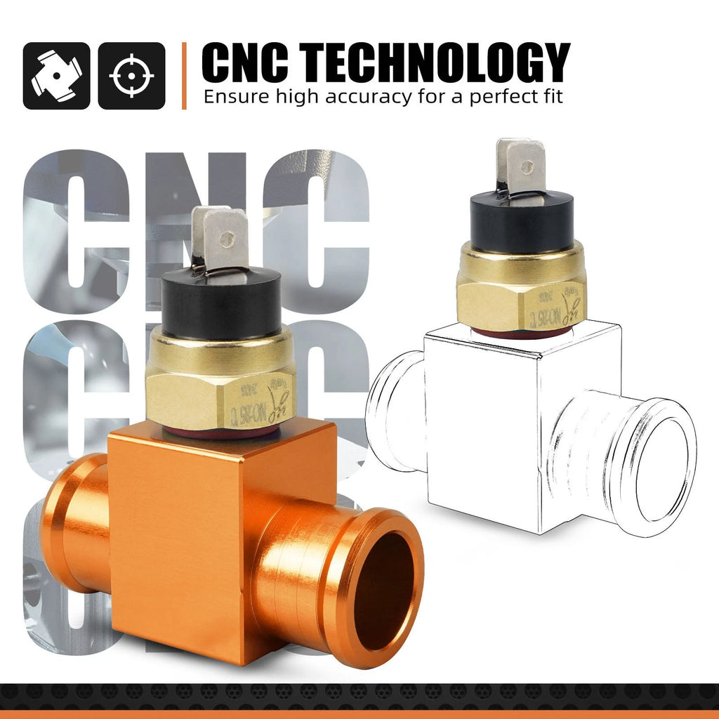 CNC Coolant Fan Temperature Switch Kit for KTM 125-530 EXC EXCF XC XCF XCW SX (2003–2023)