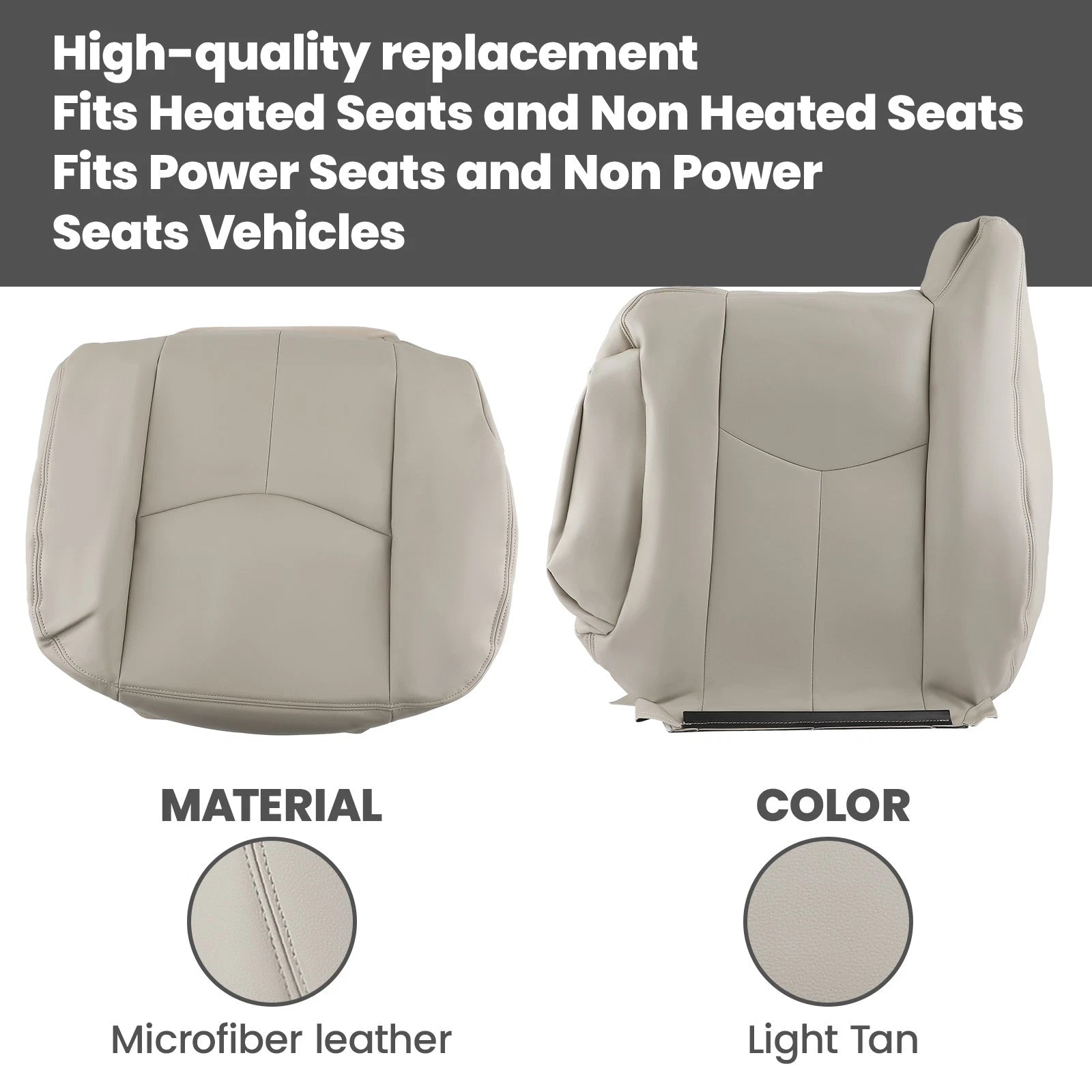 Set of 2 Driver Passenger Seat Covers for Chevy Tahoe GMC Yukon (2003–2006)
