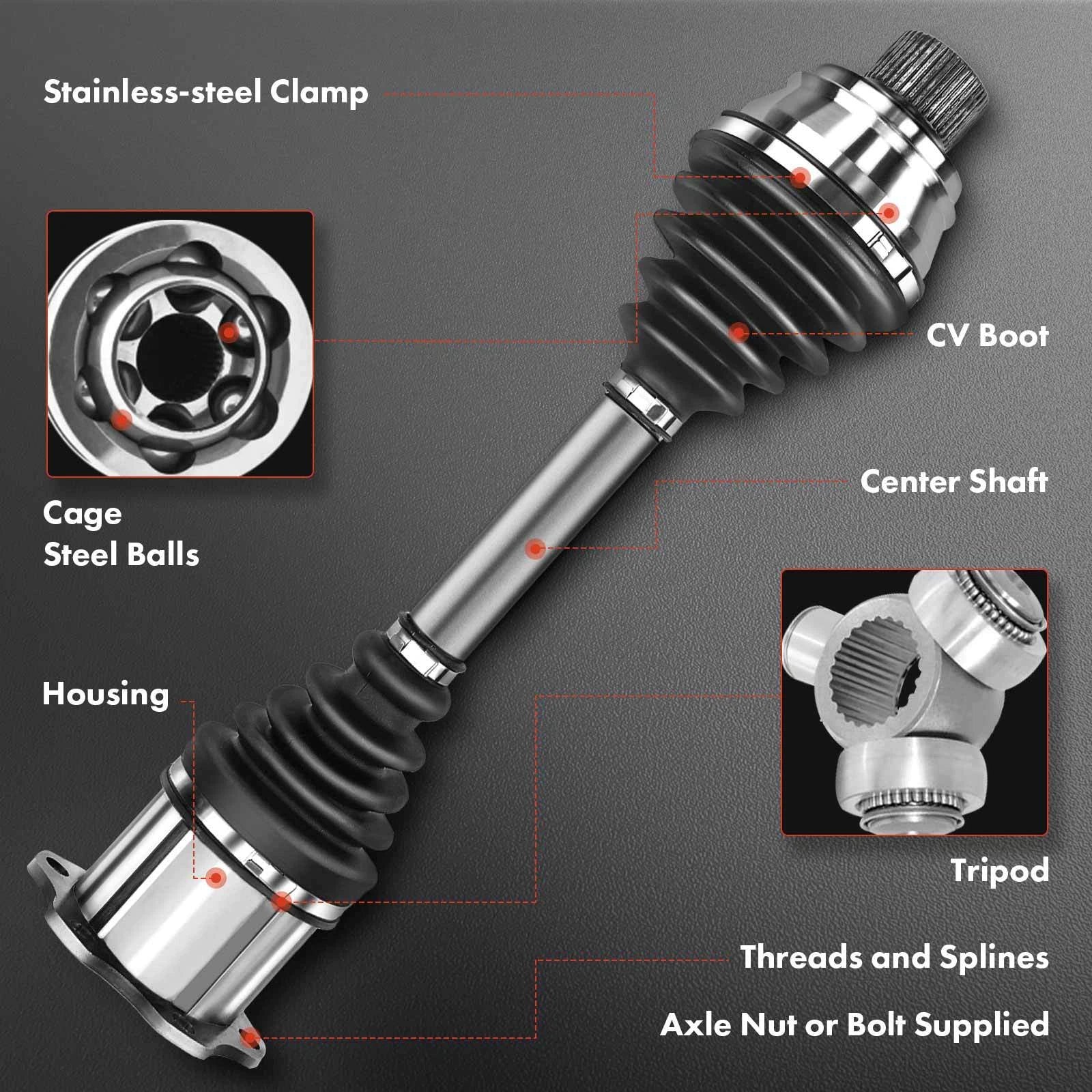 Front CV Axle and Wheel Hub Bearing Assembly for GMC Sierra, Chevy Silverado