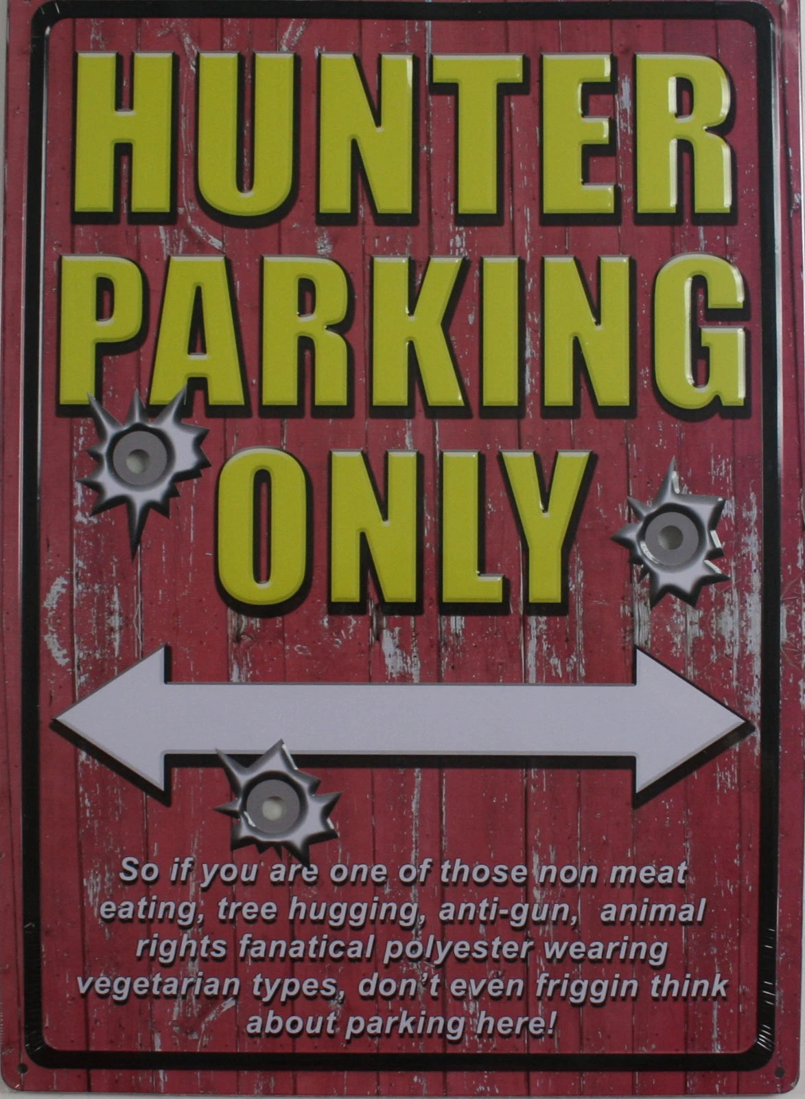 Tin Metal Sign for Hunter Parking Only