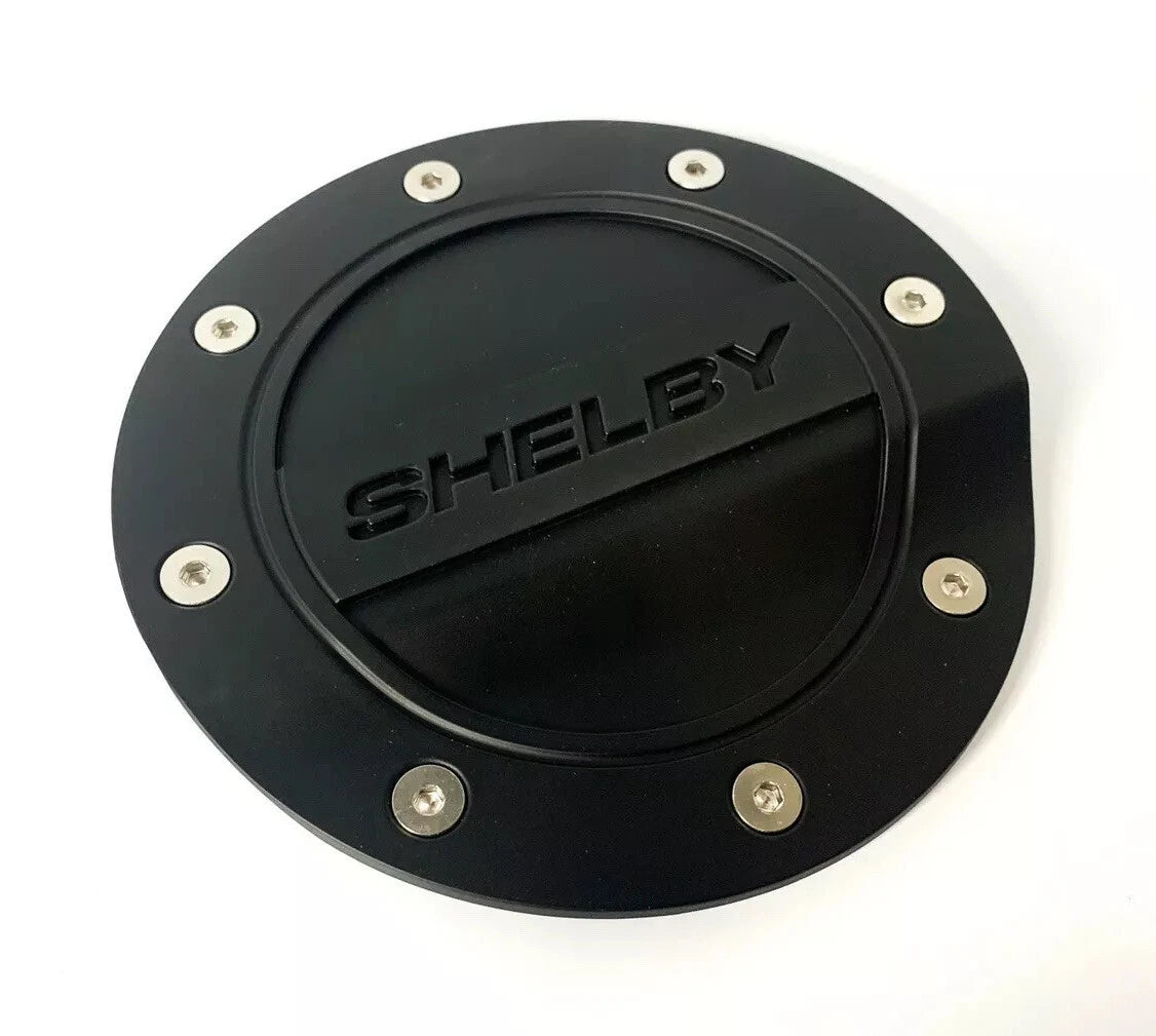 Matte Black Fuel Door Emblem Embossed for 2015–2020 Shelby Mustang