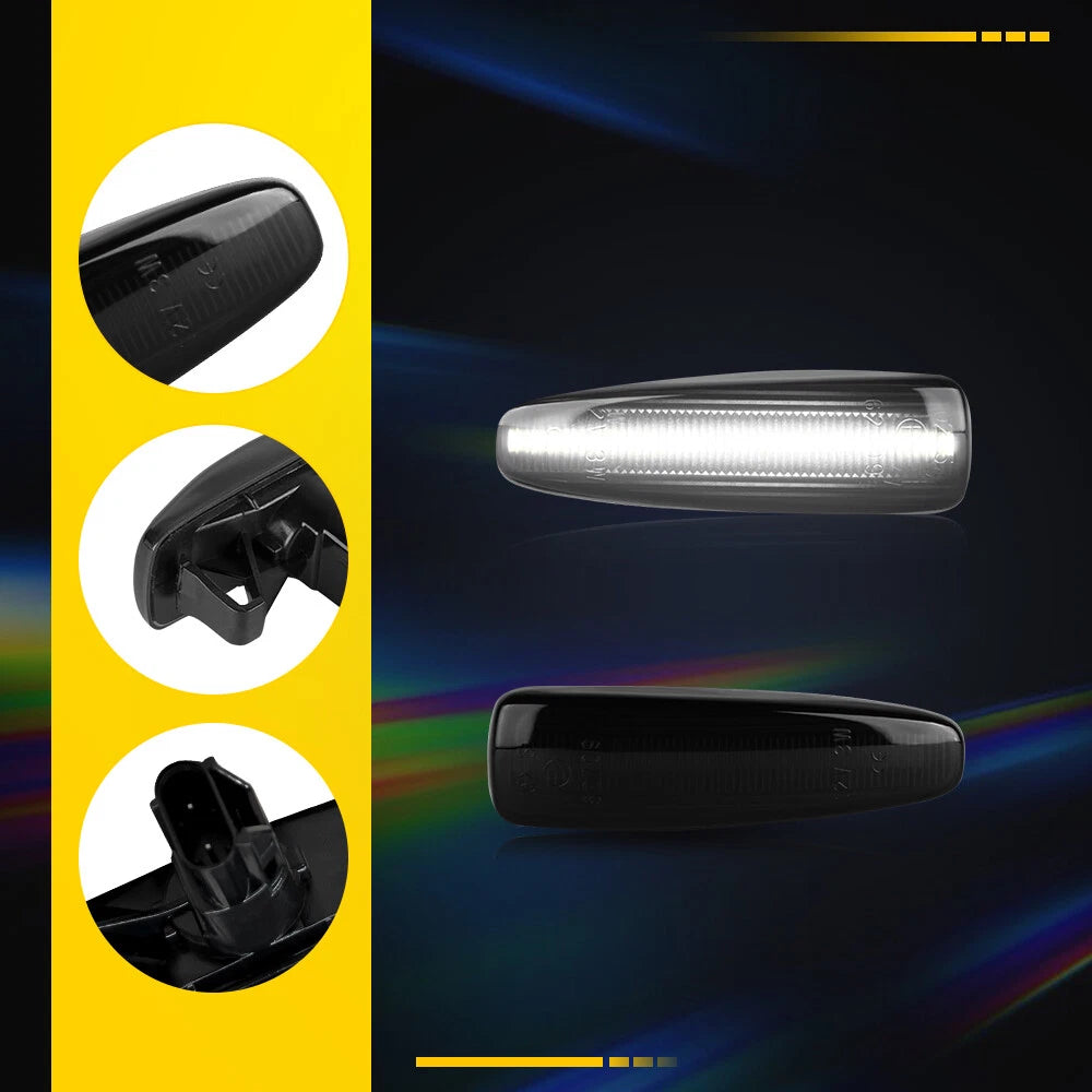 Smoked Lens White LED Side Marker Lights for Mitsubishi Mirage (2014–2020)
