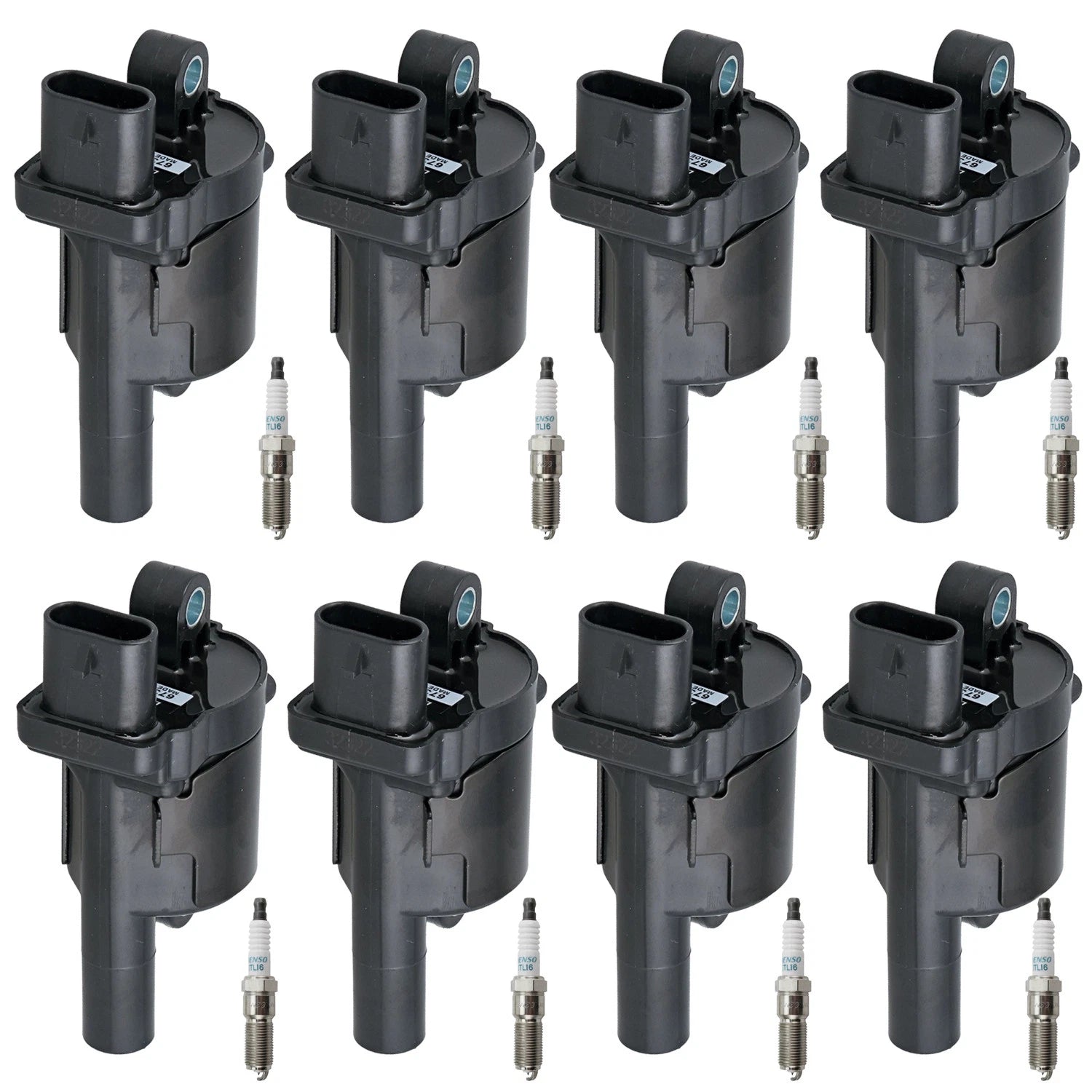 Set of 8 Denso Ignition Coils & Iridium Spark Plugs for Corvette CTS Escalade
