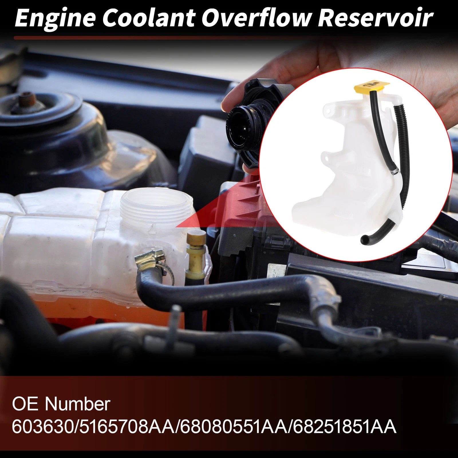 Coolant Expansion Reservoir Tank for Dodge Durango (2011–2015) No. 603630