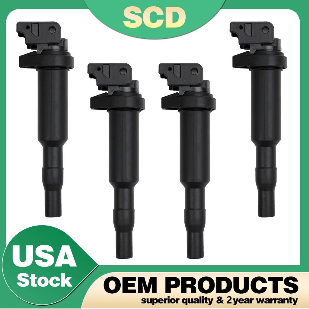 Set of 4 Ignition Coils & 4 Spark Plugs for BMW 328i 535i 550i 750i X5 X6 (2007–2016) UF592