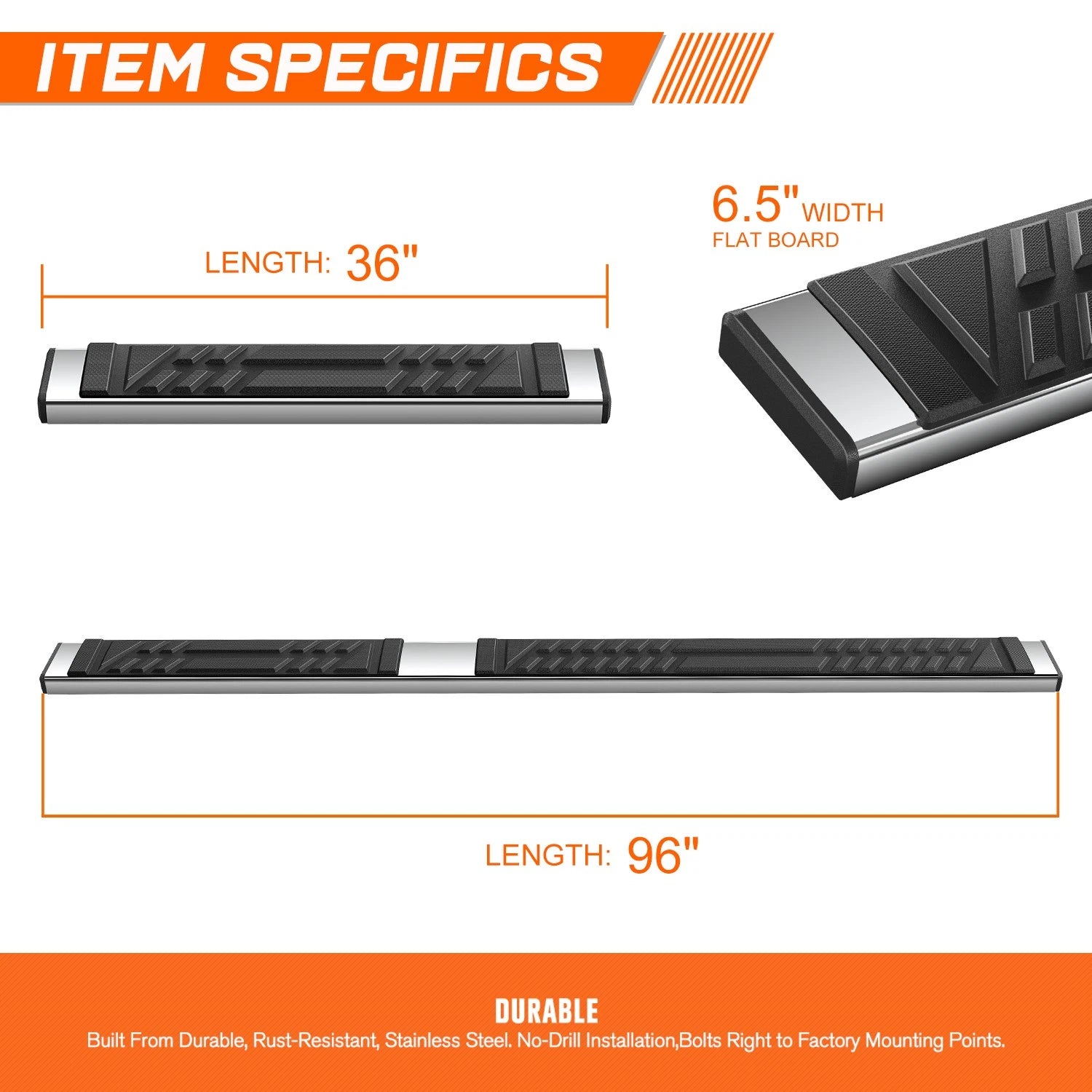 Set of 2 Side Step Pads for Ford Transit 150 250 350 (2015–2024)