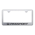 Brushed Laser Etched Wide Bottom License Plate Frame for Honda Passport