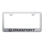 Brushed Laser Etched Wide Bottom License Plate Frame for Honda Passport