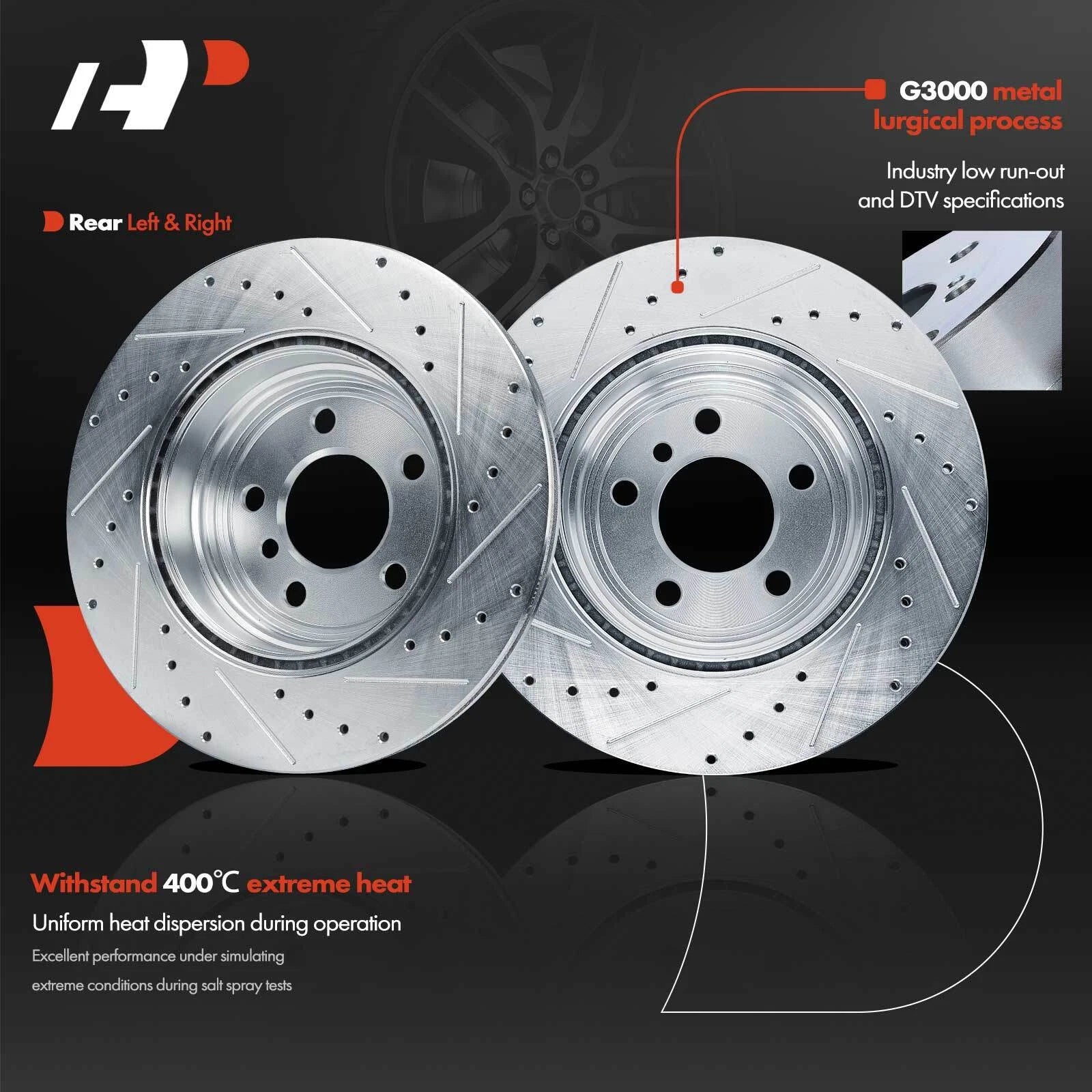 Drilled Brake Rotors + Ceramic Brake Pads for BMW 335i GT xDrive (2013–2015)