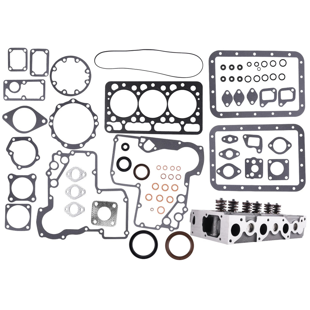 Complete Cylinder Head with Valves and Full Gasket Kit for Kubota (D850–D950, 1974–1985)