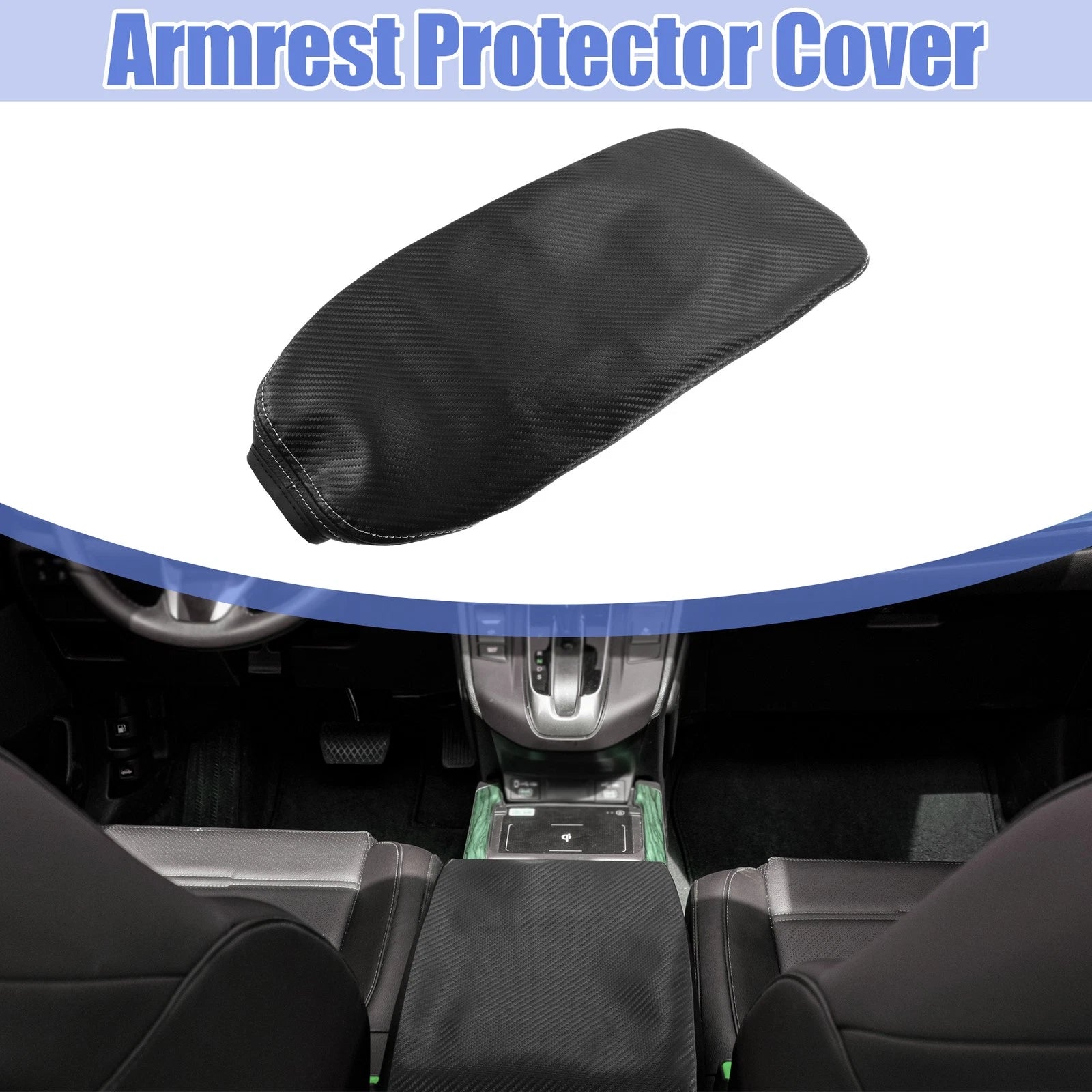 Center Console Armrest Cover for Toyota RAV4 (2019–2023) Carbon Fiber
