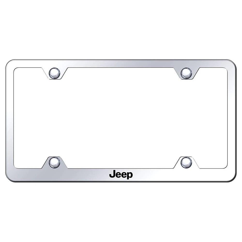 Stainless Steel Wide Body License Plate Frame - Officially Licensed for Jeep