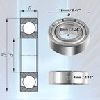 10 Pcs MR126ZZ Deep Groove Ball Bearings for Cars (6x12x4mm)