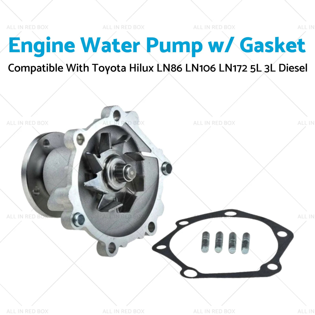 Water Pump w/ Gasket for Toyota Hilux LN86 LN106 LN172 (1983–2000)