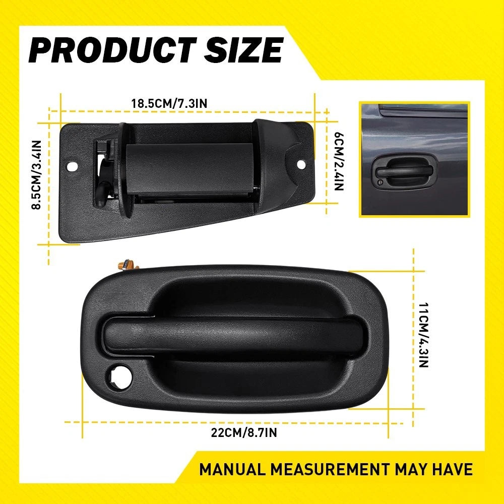 Set of 4 Door Handles for Chevy Silverado Extended Cab (1999–2007) & GMC Sierra