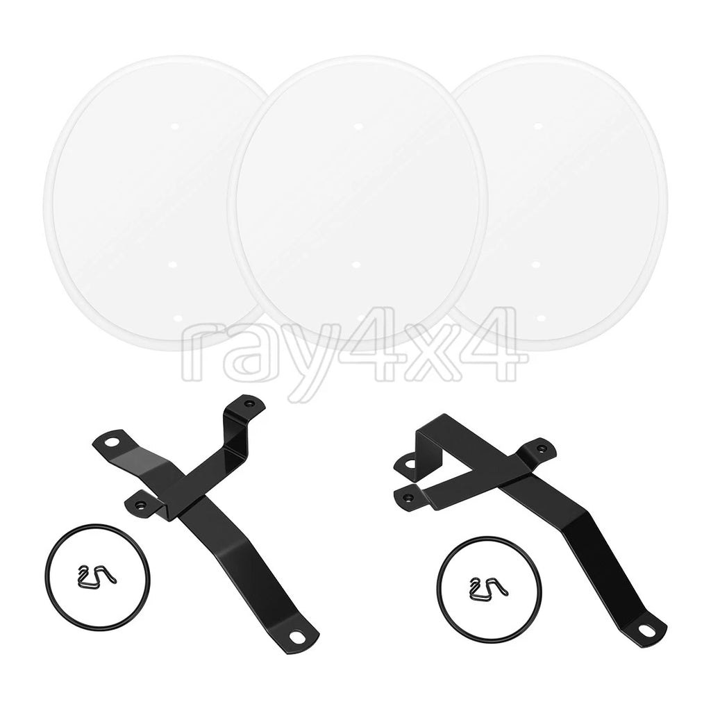 3 White Number Plates for Honda Z50 Z50R (1979–1987) w/ Brackets Kit