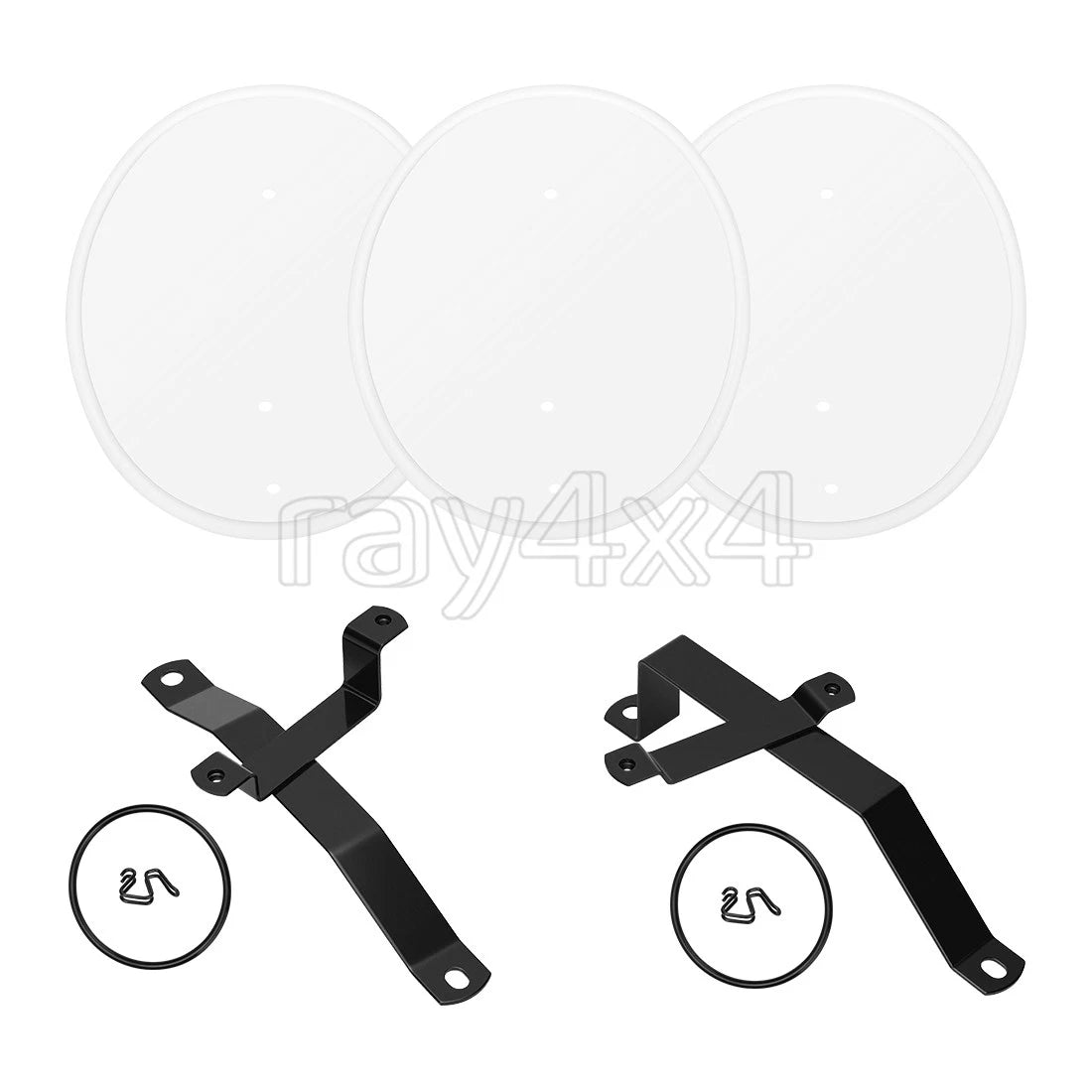 3 White Number Plates for Honda Z50 Z50R (1979–1987) w/ Brackets Kit