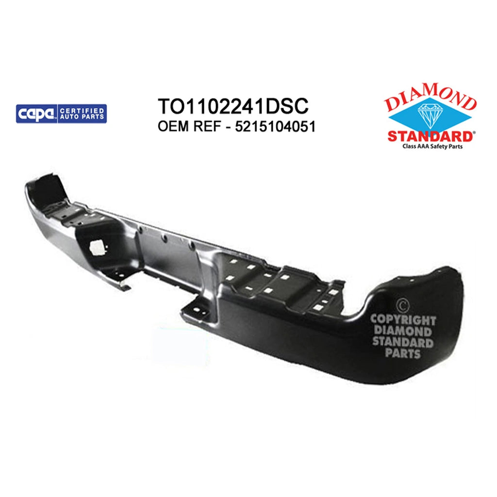 Rear Step Bumper Face Bar Replacement Black Steel for See Compatibility Chart