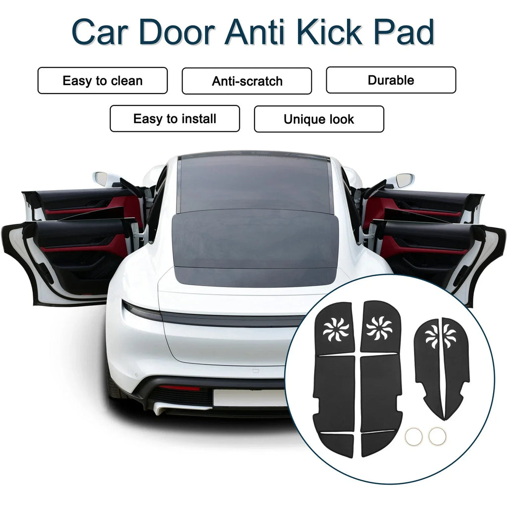 Car Door Anti Kick Pad Sticker Protector for Lexus RX (2009-2014) Black 1 Set