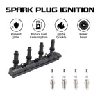 Set of 4 Spark Plugs + 1 Ignition Coil for Buick Encore (2013–2020) UF669