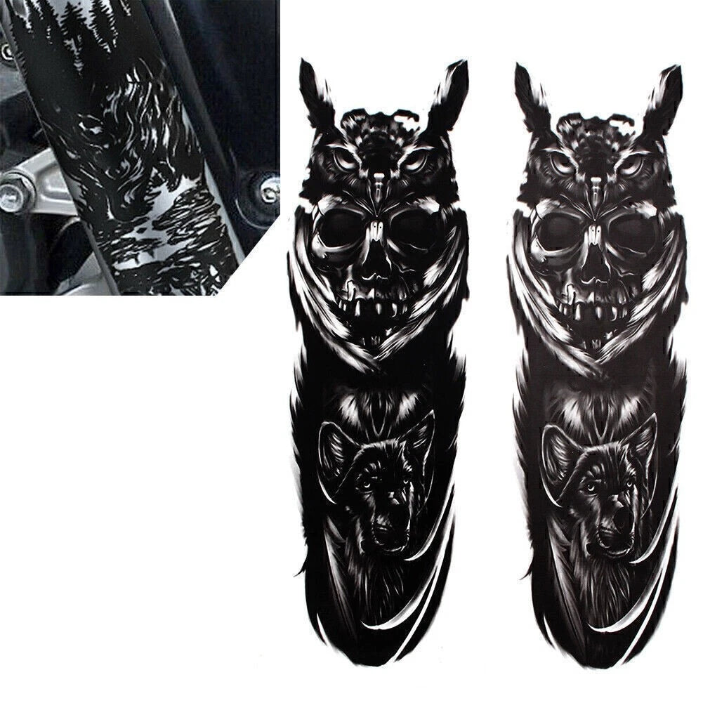 Front Fork Skull Decal Medallion Stickers for Harley Yamaha