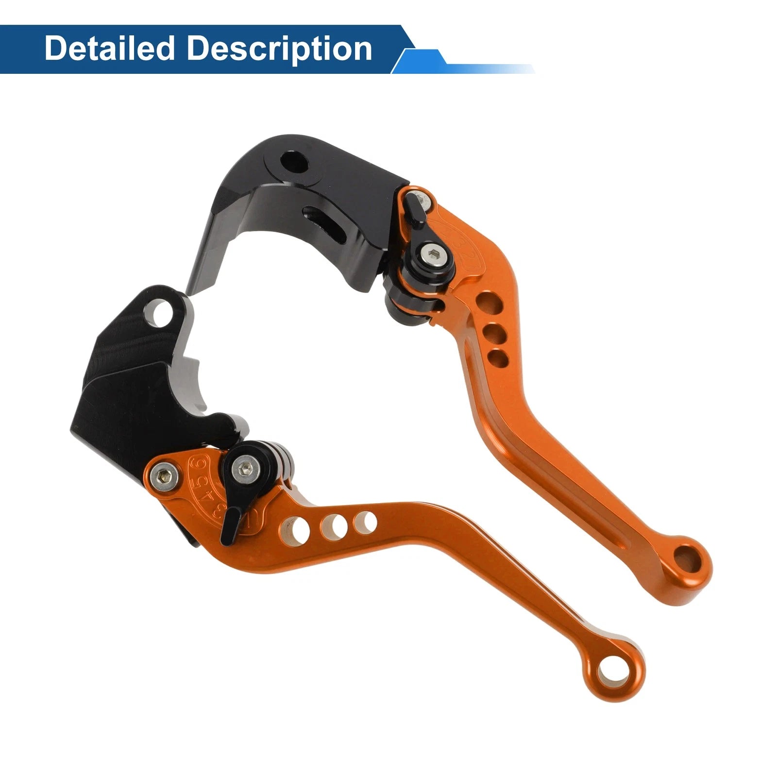 Adjustable Short Brake Clutch Levers for Suzuki GSXR750 (2004–2005) - Orange 1 Pair